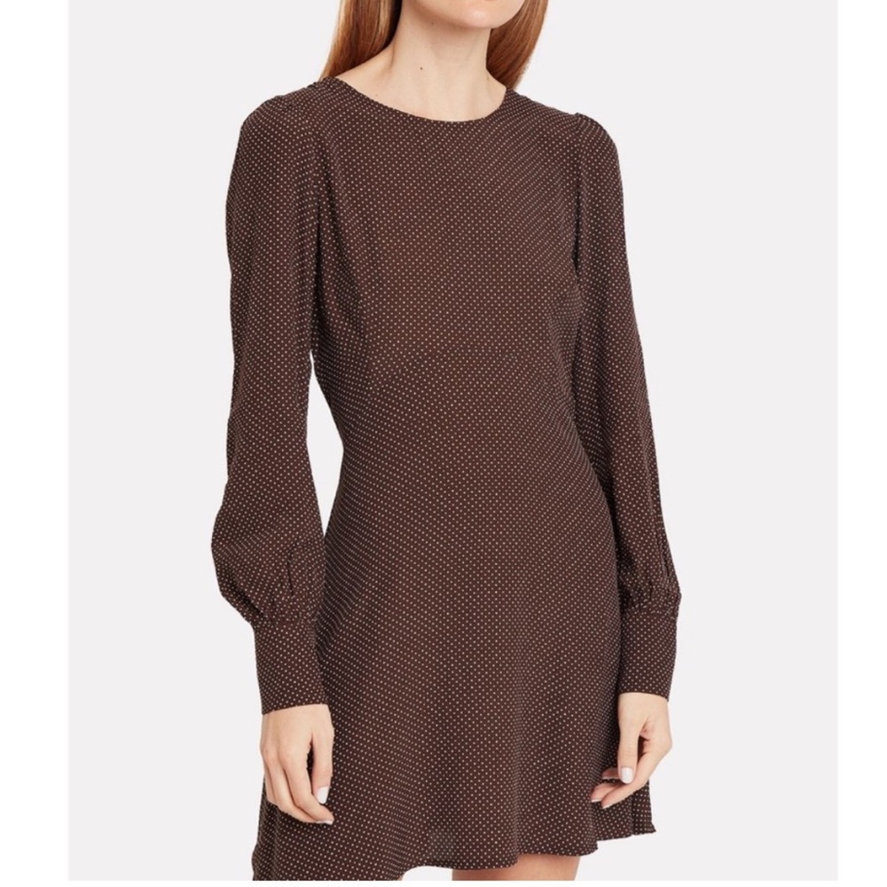 FLYNN SKYE brown polka dot minidress in XS